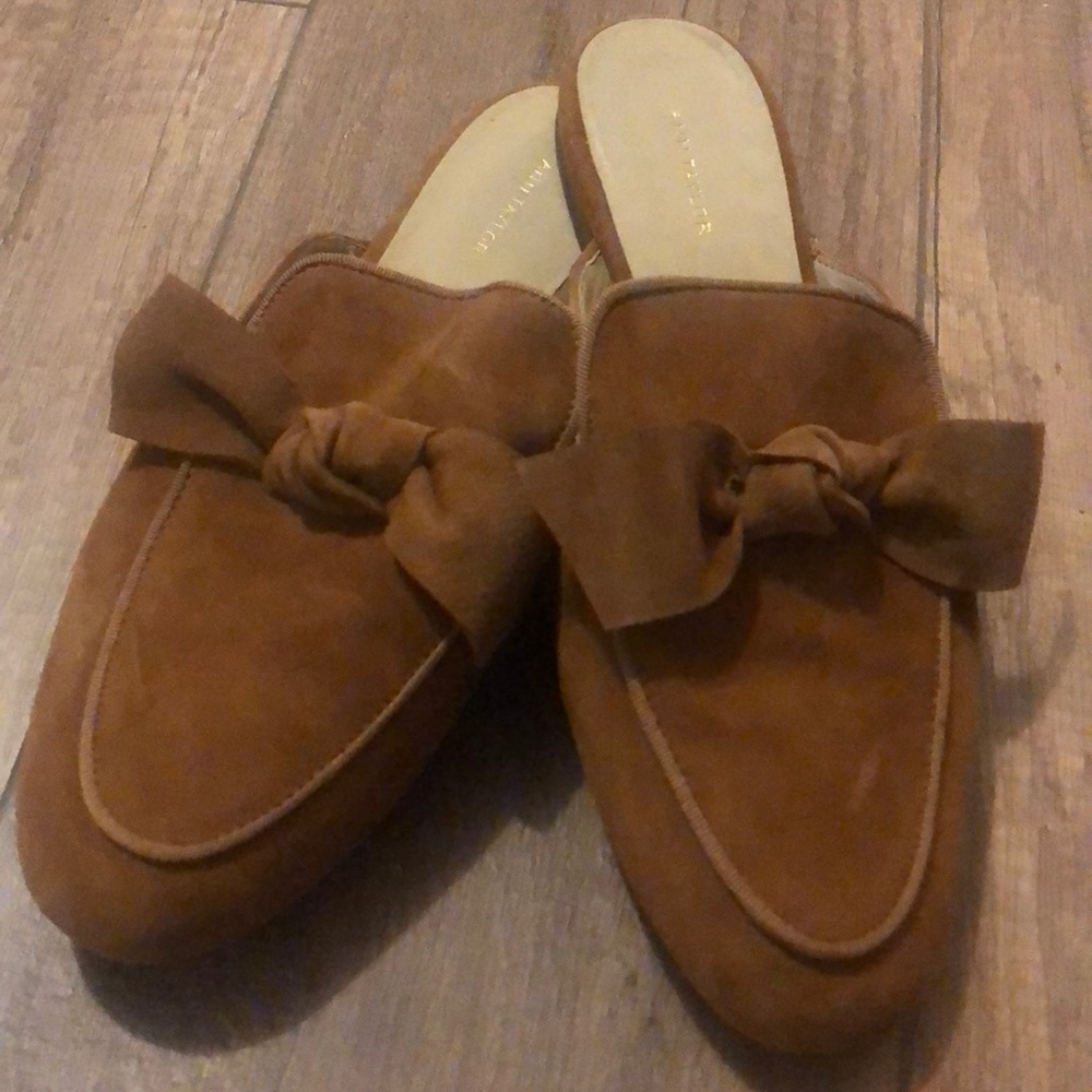 Ann Taylor Bow Mules Suede